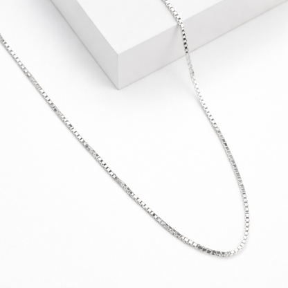 Corrente Prata Veneziana Diamantada (45cm)