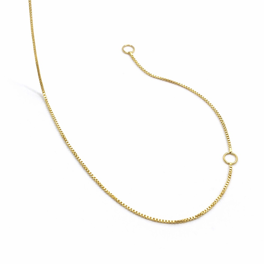 Corrente Veneziana Fio Fechada (40+5)cm Banhada a Ouro