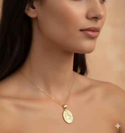 Pingente de Santa Rita de Cássia Folheado a Ouro